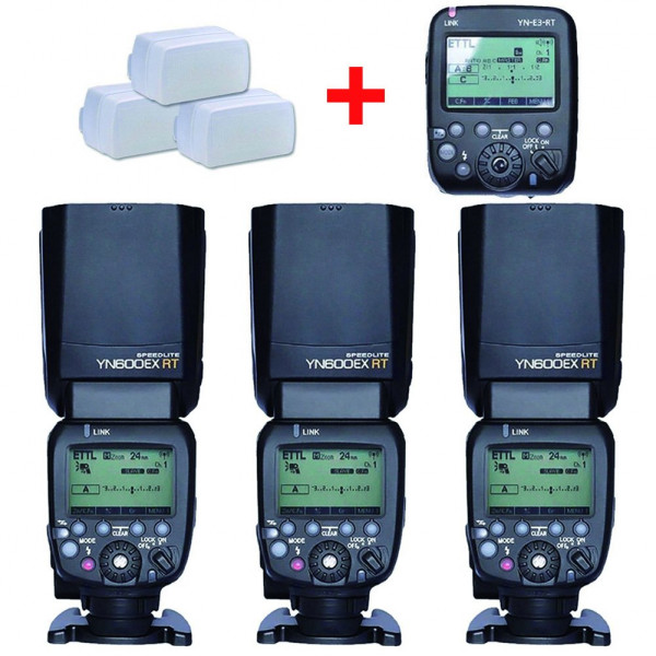 3 Yongnuo yn600ex-rt 2.4 G Wireless Flash HSS 1/8000s Master Speedlight Flash Guns Speedlite für Canon DSLR-Kamera + yn-e3-rt Sender + 3 Pcs Blitz-Diffusoren-39